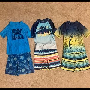 Bundle of 3 swim trunks/ swim shirts- Boys size 5